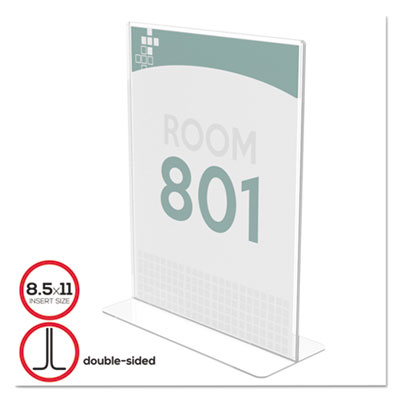 deflecto Superior Image Double Sided Sign Holder, 8 1/2 x 11 Insert, Clear DEF590801