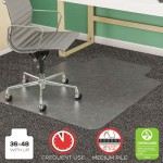 deflecto SuperMat Frequent Use Chair Mat, Medium Pile Carpet, Beveled, 36x48 w/Lip, Clear DEFCM14113