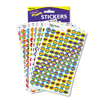 TREND SuperSpots and SuperShapes Sticker Variety Packs, Positive Praisers, 2,500/Pack TEPT1945