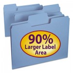 Smead SuperTab Colored File Folders, 1/3 Cut, Letter, Blue, 100/Box SMD11986