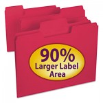 Smead SuperTab Colored File Folders, 1/3 Cut, Letter, Red, 100/Box SMD11983