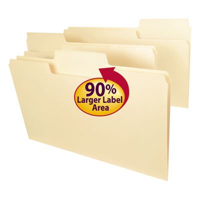 Smead SuperTab File Folders, 1/3 Cut Top Tab, Legal, Manila, 100/Box SMD15301