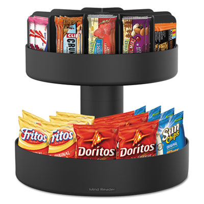 Mind Reader Supreme Lazy Suzan Condiment/Snack Organizer, Black, 22.05 x 2.05 x 16.14 EMSSNACKCARBLK