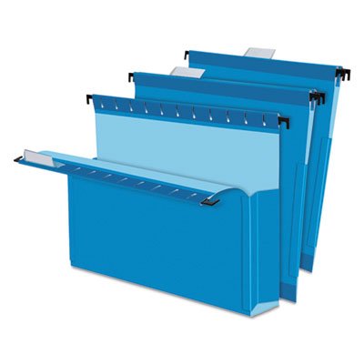 Pendaflex SureHook Reinforced Hanging Box Files, 2" Exp with Sides, Letter, Blue, 25/Box PFX59202