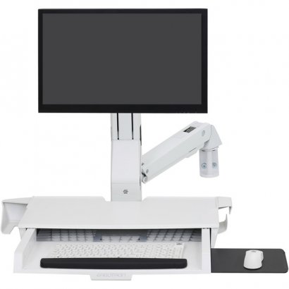 Ergotron SV Combo Arm with Worksurface and Pan (White) 45-583-216