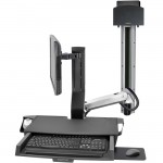 Ergotron SV Combo System with Worksurface & Pan, Small CPU Holder (Aluminum) 45-594-026