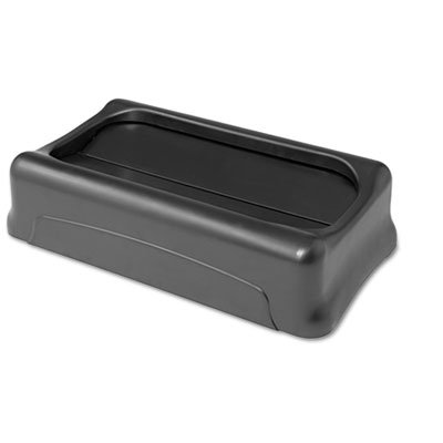 Rubbermaid Commercial Swing Top Lid for Slim Jim Waste Containers, 11 3/8 x 20 3/8, Plastic, Black RCP267360BK