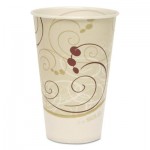 R12N-J8000 Symphony Treated-Paper Cold Cups, 12oz, White/Beige/Red, 100/Bag, 20 Bags/Carton SCCR12NSYM