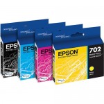 Epson T, Black and Color Standard-Capacity Ink Cartridges, C/M/Y/K 4-Pack T702120-BCS
