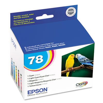 Epson T078920 (78) Claria Ink, Assorted, 5/PK EPST078920S