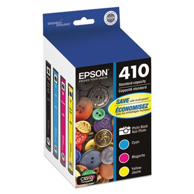 Epson T410520-S T410520 (410) Ink, Black/Cyan/Magenta/Yellow, 4/PK EPST410520S