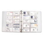 C-Line Tabbed Business Card Binder Pages, 20 Cards Per Letter Page, Clear, 5 Pages CLI61117