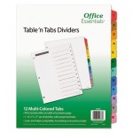 Office Essentials Table 'n Tabs Dividers, 12-Tab, 1 to 12, 11 x 8.5, White, 1 Set AVE11673