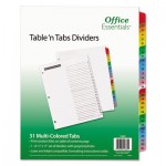 Office Essentials Table 'n Tabs Dividers, 31-Tab, 1 to 31, 11 x 8.5, White, 1 Set AVE11681