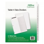 Office Essentials Table 'n Tabs Dividers, 31-Tab, 1 to 31, 11 x 8.5, White, 1 Set AVE11680