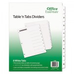 Office Essentials Table 'n Tabs Dividers, 8-Tab, 1 to 8, 11 x 8.5, White, 1 Set AVE11668