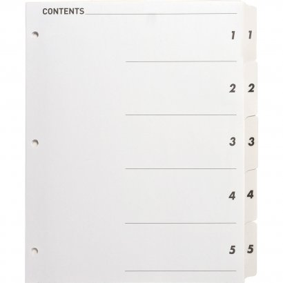 Business Source Table of Content Quick Index Dividers 05852