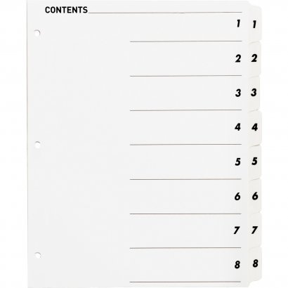 Business Source Table of Content Quick Index Dividers 05853