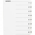 Business Source Table of Content Quick Index Dividers 05853