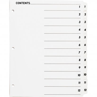 Business Source Table of Content Quick Index Dividers 05855