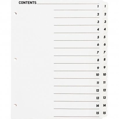 Business Source Table of Content Quick Index Dividers 05857