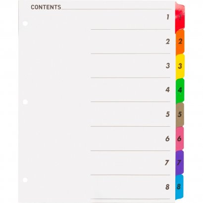 Business Source Table of Content Quick Index Dividers 21901