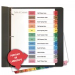UNV24810 Table of Contents Dividers, Assorted Color 12-Tab, Months, Letter, White UNV24810