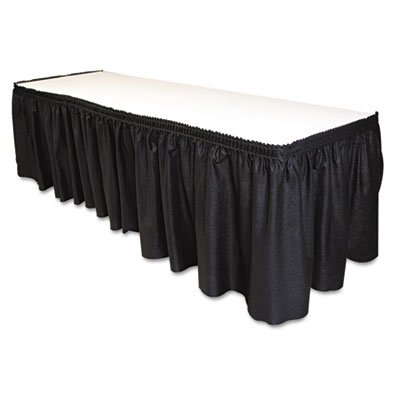 Tablemate LS2914-BK Table Set Linen-Like Table Skirting, 29" x 14ft, Black TBLLS2914BK