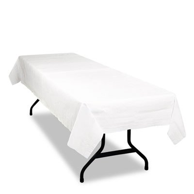 Tablemate TBLPT549-WH Table Set Poly Tissue Table Cover, 54 x 108, White, 6/Pack TBLPT549WH