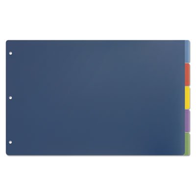 Cardinal Tabloid-Size Poly Index Divider, 5-Tab, Multicolor Colors CRD84250