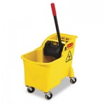 RCP 7380 YEL Tandem 31qt Bucket/Wringer Combo, Yellow RCP738000YEL