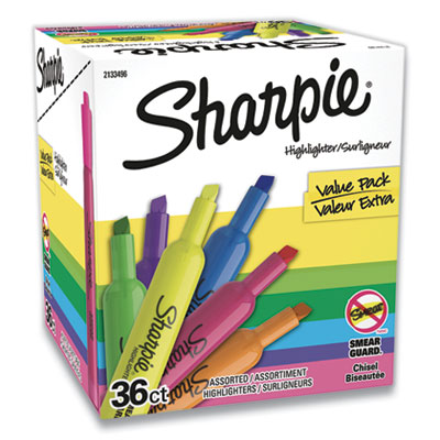 Sharpie Tank Style Highlighters, Chisel Tip, Assorted Colors, 36/Pack SAN2133496