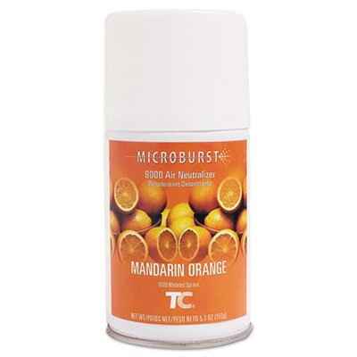 Rubbermaid Commercial FG402093 TC Microburst 9000 Air Freshener Refill, Mandarin Orange, 5.3 oz Aerosol, 4/Carton RCP402093