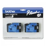 Brother P-Touch TC Tape Cartridges for P-Touch Labelers, 1/2w, Black on Clear, 2/Pack BRTTC10