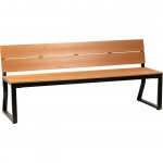 Lorell Teak Outdoor Bench With Backrest 42690