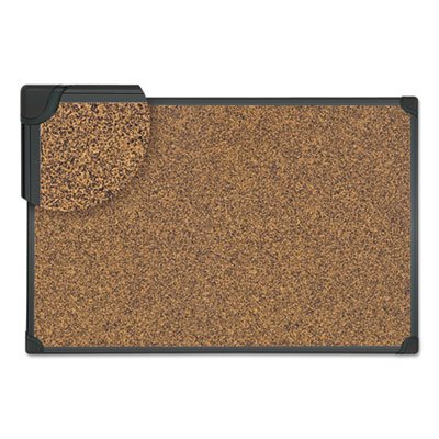 SF142209368 Tech Cork Board, 24 x 18, Cork, Black Frame UNV43021