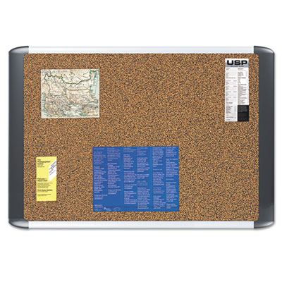 MasterVision Tech Cork Board, 24x36, Silver/Black Frame BVCMVI030501