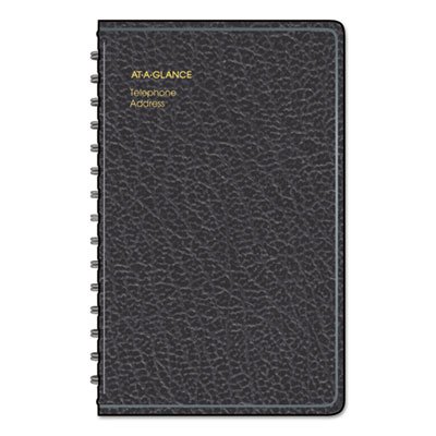 At-A-Glance Telephone/Address Book, 4-7/8 x 8, Black AAG8001105