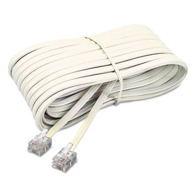 Softalk Telephone Extension Cord, Plug/Plug, 25 ft., Ivory SOF04020