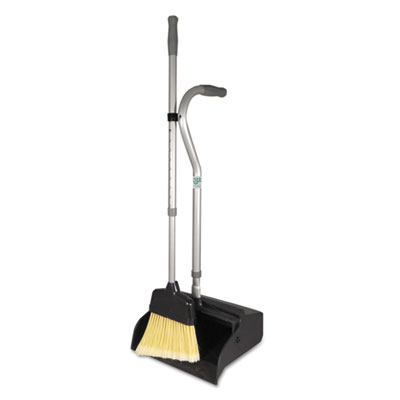 Unger Telescopic Ergo Dust Pan with Broom, 12" Wide, 45" High, Metal, Gray/Silver UNGEDTBG