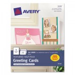 Avery Textured Half-Fold Greeting Cards, Inkjet, 5 1/2 x 8 1/2, Wht, 30/Bx w/Envelopes AVE3378