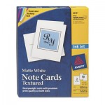 Avery Textured Note Cards, Inkjet, 4 1/4 x 5 1/2, Uncoated White, 50/Bx w/Envelopes AVE3379