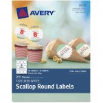 Textured White Scallop Round Labels 08218, 2-1/2" Diameter, Pack of 90 8218