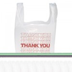 #THW1VAL Thank You" Handled T-Shirt Bags, 11 1/2 x 21, Polyethylene, White, 900/Carton IBSTHW1VAL