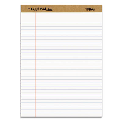 TOPS "The Legal Pad" Ruled Pads, Legal/Wide, 8 1/2 x 11 3/4, White, 50 Sheets, Dozen TOP71533