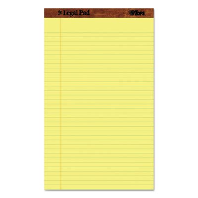 TOPS The Legal Pad Ruled Perf Pad, Legal/Wide, 8 1/2 x 14, Canary, 50 Sheets, Dozen TOP7572