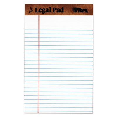 Tops The Legal Pad Ruled Perforated Pads, 5 x 8, White, 50 Sheets, Dozen TOP7500