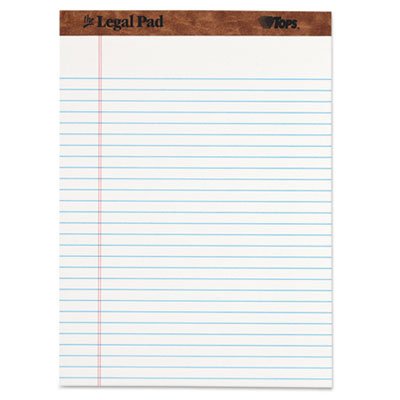 Tops The Legal Pad Ruled Perforated Pads, 8 1/2 x 11 3/4, White, 50 Sheets, Dozen TOP7533