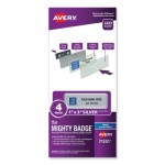 Avery The Mighty Badge Name Badge Holder Kit, Horizontal, 3 x 1, Inkjet, Silver, 4 Holders/32 Inserts AVE71201