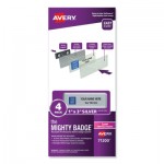 Avery The Mighty Badge Name Badge Holder Kit, Horizontal, 3 x 1, Laser, Silver, 4 Holders/32 Inserts AVE71200